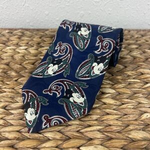 Vintage Disney Originals MICKEY MOUSE Blue Red Paisley Neck Tie USA